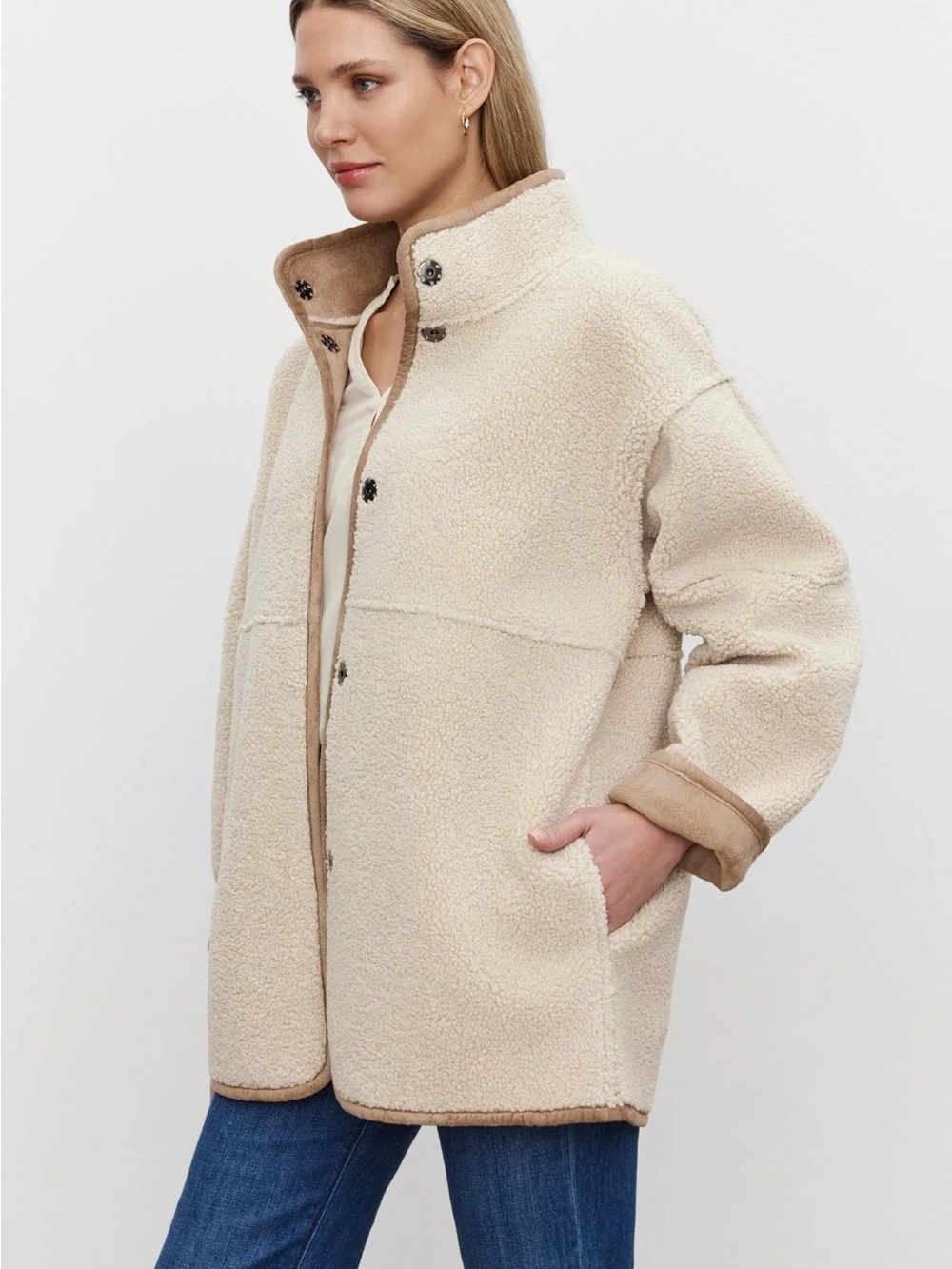 Velvet by Graham & Spencer Albany Luxe Sherpa Reversible Teddy Jacket Size Large